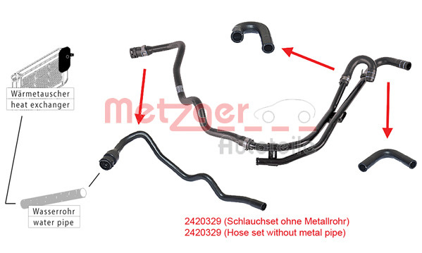 Furtun radiator # CitroEn Jumper 2011 2012 2013 2014 2015 2016 2017 2018 2019 2020 2021 2022 2023 2024 2025 # 2420329 # METZGER