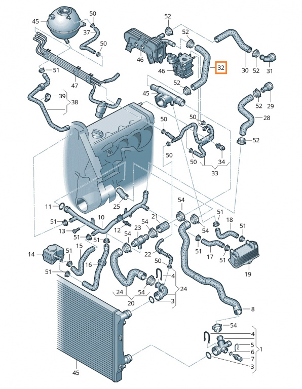 Furtun Radiator Oe Volkswagen Touran 1 2