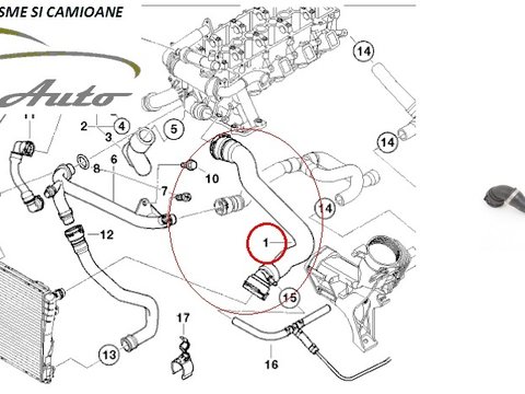 FURTUN RADIATOR SUPERIOR STANGA ORIGINAL BMW E39