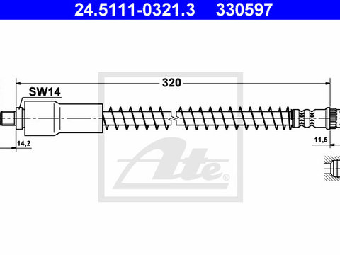 Furtun supracurgere combustibil 24 5111-0321 3 ATE pentru Renault Twingo Renault Clio Renault Symbol Renault Thalia