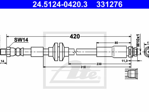 Furtun supracurgere combustibil 24 5124-0420 3 ATE pentru Ford C-max Ford Focus