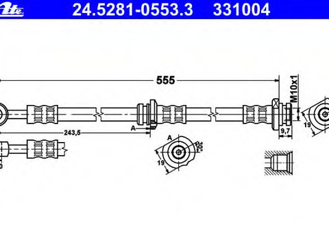 Furtun supracurgere combustibil 24 5281-0553 3 ATE pentru Nissan Almera Nissan Pulsar