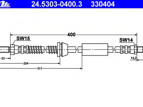 Furtun supracurgere combustibil 24 5303-0400 3 ATE pentru Ford Fiesta Ford Courier