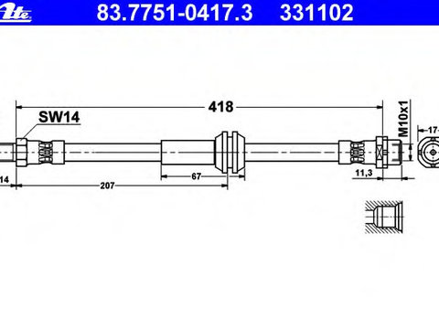 Furtun supracurgere combustibil 83 7751-0417 3 ATE