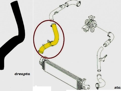 Furtun turbo intercooler FORD FOCUS II , C max 1.8 TDCI