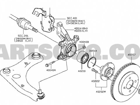 Fuzeta stanga dreapta fata pentru Nissan Note, an 2016 -originala