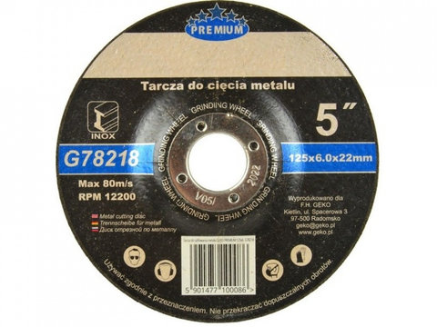 G-G78218 Disc de polizat inox 125x6x22 mm