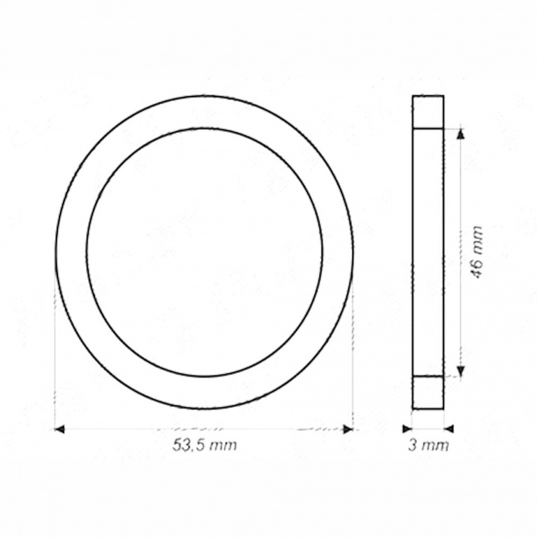 Garnitura plata, oring termostat Ford, 53,5x46x3 mm, alte aplicatii : Daewoo, Opel, 1 buc.
