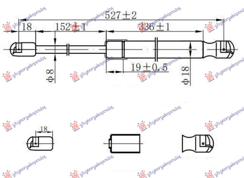 Gas spring tail gate (528l-670n) pentru Dodge Nitro 07-