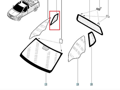 Geam custoda spate dreapta Dacia Logan Mcv 2007