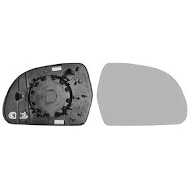 Geam oglinda exterioara Audi A3 (8P) 08-10, A4/S4 (B8) Combi 08-10/Sedan 07-09, A5/S5 (B8) 08-10, A6 (C6) 08-11, A8 (D3) 07-10, Q3 (8U) 11-15/15-18, Skoda Octavia 2 (1Z3/1Z5) 08-13, Superb (3T) 08-13, stanga, crom, incalzire, asferica, 4F0857535AF