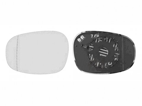 Geam oglinda exterioara cu suport fixare Bmw 1 (E81/E82/E87/E88), 2009-10.2013, Seria 3 (E90/E91), 08.2008-06.2012, Seria 3 (E92/93) Coupe/Cabrio, 09.2006-03.2010, partea Stanga, incalzit, sticla asferica, geam cromat, 2 pini (poli), View Max