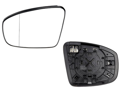Geam oglinda exterioara cu suport fixare Infiniti Qx70 (S51), 2013-, Qx50 (J50), 2013- , Nissan Pathfinder (R52), 10.2012-, Murano (Z51), 11.2007-, Stanga, incalzita, geam asferic, cromat