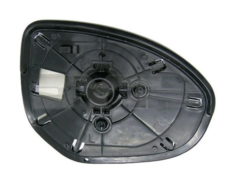 Geam oglinda exterioara cu suport fixare Mazda 2 (De), 11.2007-10.2014, 3 (Bl), 07.2009-09.2013, 6 (Gh), 11.2007-12.2012, partea Stanga, incalzit, sticla asferica, geam cromat, Aftermarket