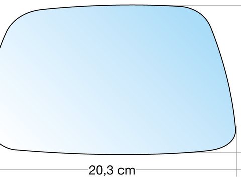 Geam oglinda Jeep Grand Cherokee (Wj/Wg) 05.1999-12.2004 Partea Dreapta Crom Convex Fara Incalzire