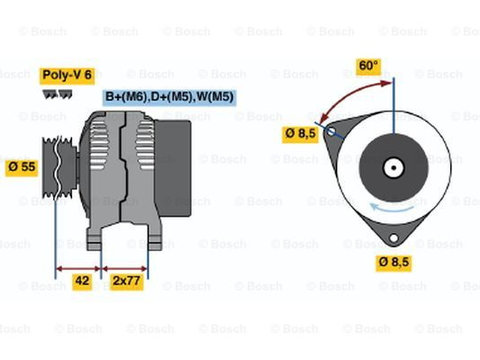 Generator / Alternator (0123310053 BOSCH) FORD