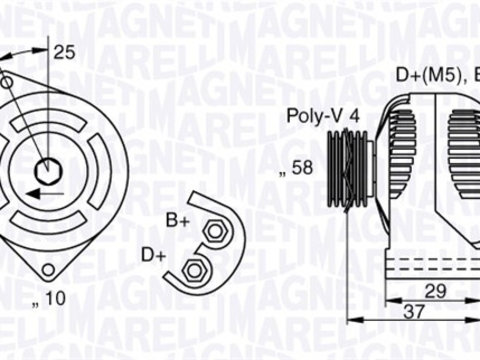 Generator / Alternator (063341658010 MAGNETI MARELLI) SMART