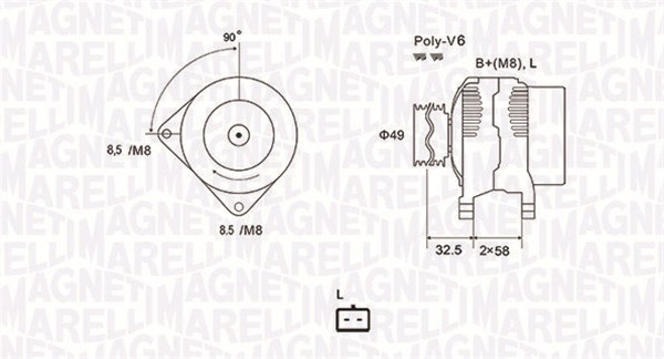 Generator / Alternator (063731627010 MAGNETI MARELLI) NISSAN,OPEL,RENAULT