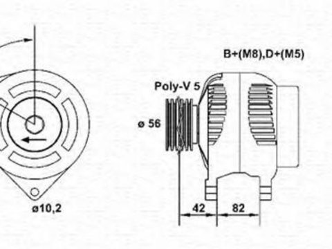 Generator / Alternator AUDI 80 Avant (8C, B4), AUDI A4 limuzina (8D2, B5), VW PASSAT limuzina (3B2) - MAGNETI MARELLI 943355045010