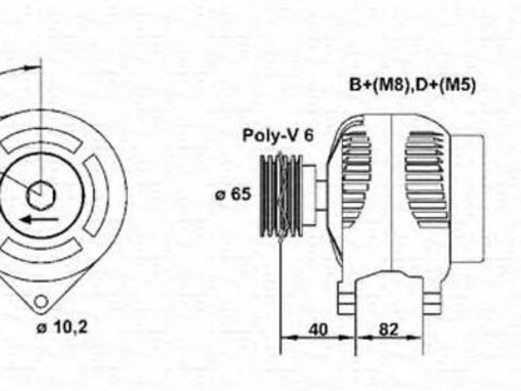 Generator / Alternator AUDI 90 (8C, B4), AUDI 80 Avant (8C, B4), AUDI 500 (44, 44Q, C3) - MAGNETI MARELLI 943356515010