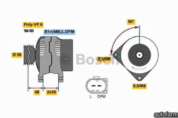 Generator / Alternator AUDI A1 (8X1, 8XF) BOSCH 0 986 045 340