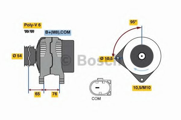 Generator / Alternator BMW Seria 3 Cabriolet (E93) (2006 - 2013) BOSCH 0 986 080 580 piesa NOUA