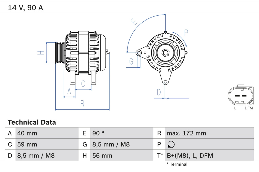 Generator / Alternator BOSCH 0 986 047 250