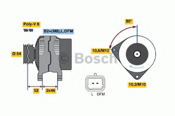 Generator / Alternator Citroen BERLINGO I caroserie (M_), Citroen BERLINGO (MF), PEUGEOT RANCH caroserie (5) - BOSCH 0 986 047 360