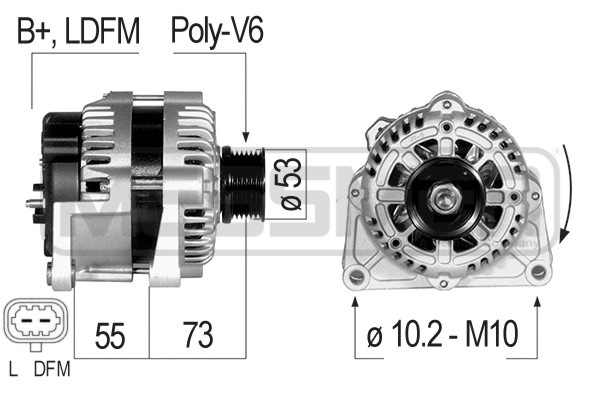 Generator / Alternator ERA 210827A se potriveste la OPEL ZAFIRA TOURER C (P12) A 18 XER 1796cc 140cp 103kW 2011 2012 2013 2014 2015 2016