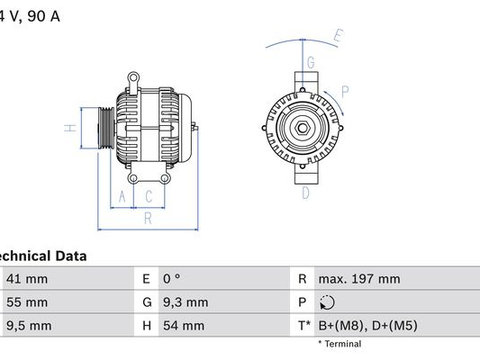 Generator / Alternator FIAT LINEA 323 BOSCH 0 986 048 771