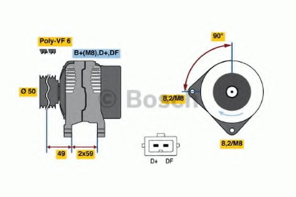 Generator / Alternator FORD GALAXY (WGR) (1995 - 2006) BOSCH 0 986 041 300 piesa NOUA