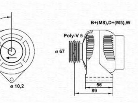 Generator / Alternator FORD TRANSIT platou / sasiu (FM_ _, FN_ _) (2000 - 2006) MAGNETI MARELLI 943356310010