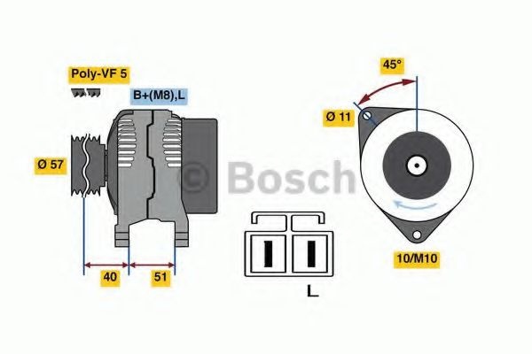 Generator / Alternator HYUNDAI MATRIX (FC) (2001 - 2010) BOSCH 0 986 081 060 piesa NOUA