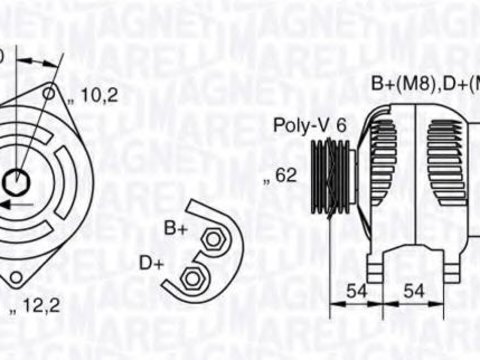 Generator / Alternator LANCIA KAPPA (838A), ALFA ROMEO 145 (930), ALFA ROMEO 155 (167) - MAGNETI MARELLI 063321729010