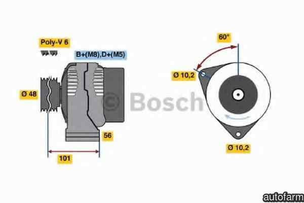 Generator / Alternator MERCEDES-BENZ C-CLASS W202 BOSCH 0 986 039 740