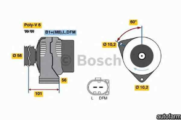 Generator / Alternator MERCEDES-BENZ C-CLASS (W203) BOSCH 0 986 042 550