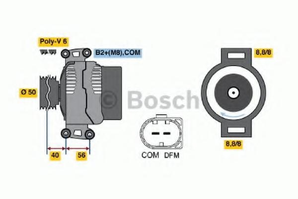 Generator / Alternator MERCEDES-BENZ S-CLASS limuzina (W220), MERCEDES-BENZ CL-CLASS cupe (C215), MERCEDES-BENZ C-CLASS limuzina (W203) - BOSCH 0 986