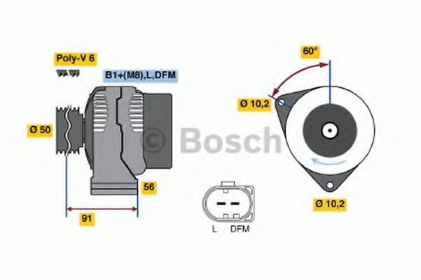Generator / Alternator MERCEDES CLK Cabriolet (A208) (1998 - 2002) BOSCH 0 986 047 550 piesa NOUA