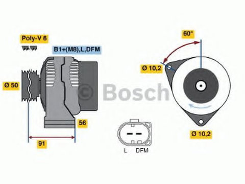 Generator / Alternator MERCEDES CLK Cabriolet (A208) (1998 - 2002) BOSCH 0 986 047 550 piesa NOUA