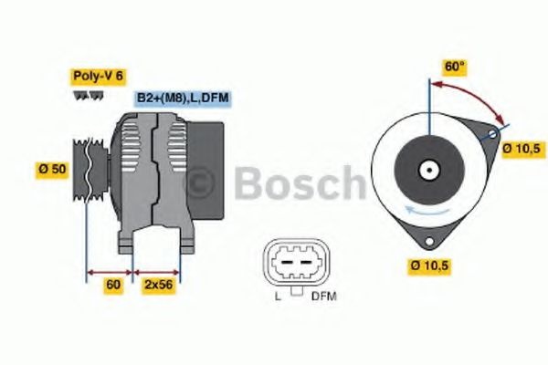 Generator / Alternator OPEL ZAFIRA A (F75) (1999 - 2005) BOSCH 0 986 044 440 piesa NOUA