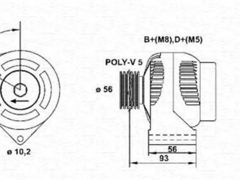 Generator / Alternator PEUGEOT 106 (1A, 1C), Citroen ZX (N2), PEUGEOT 306 hatchback (7A, 7C, N3, N5) - MAGNETI MARELLI 943356965010