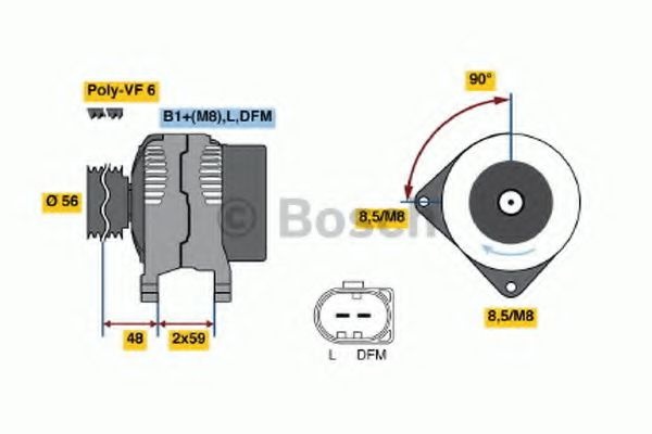Generator / Alternator SEAT IBIZA V SPORTCOUPE (6J1, 6P5) (2008 - 2016) BOSCH 0 986 045 390 piesa NOUA