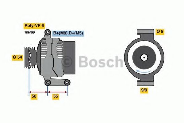 Generator / Alternator SUZUKI SPLASH (2008 - 2016) BOSCH 0 986 048 771 piesa NOUA