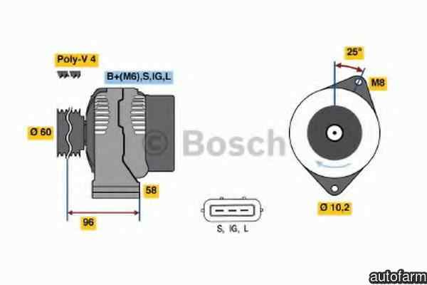 Generator / Alternator TOYOTA COROLLA Compact E10 BOSCH 0 986 040 461