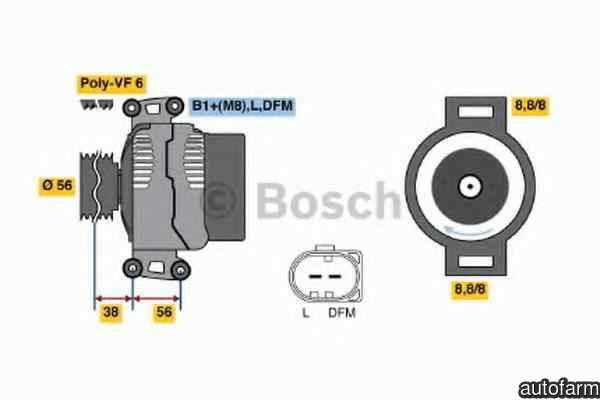 Generator / Alternator VW SCIROCCO 137 138 BOSCH 0 986 046 180