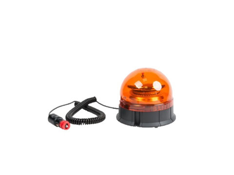 Girofar auto Automax 12V/ 24V, orange cu bec LED, fixare magnetica, 45 Led-uri, R10,R65