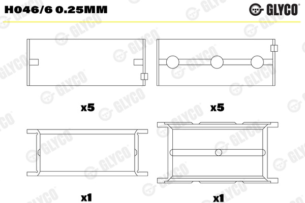 GLYCO Cuzineti, arbore cotit H046/60.25mm se potriveste la VOLVO V60 I Cross Country (157) 2015 2016 2017 2018
