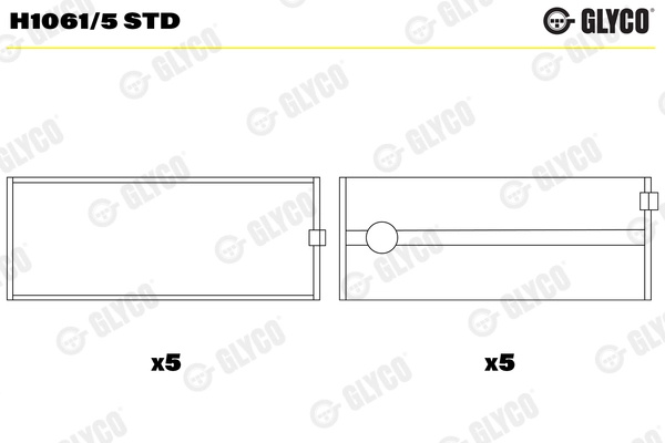 GLYCO Cuzineti, arbore cotit H1061/5STD se potriveste la TOYOTA HILUX VIII pick-up (_N1_) 2015 2016 2017 2018 2019 2020