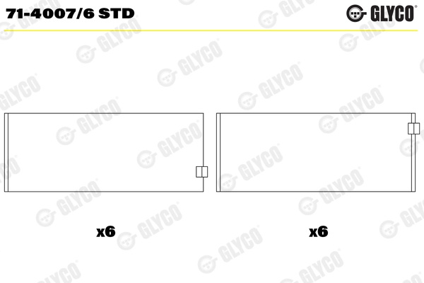 GLYCO Cuzineti biela 71-4007/6STD la MERCEDES-BENZ SLK (R171) M 272.963 3498cc 272cp 200kW 2004 2005 2006 2007 2008 2009 2010 2011