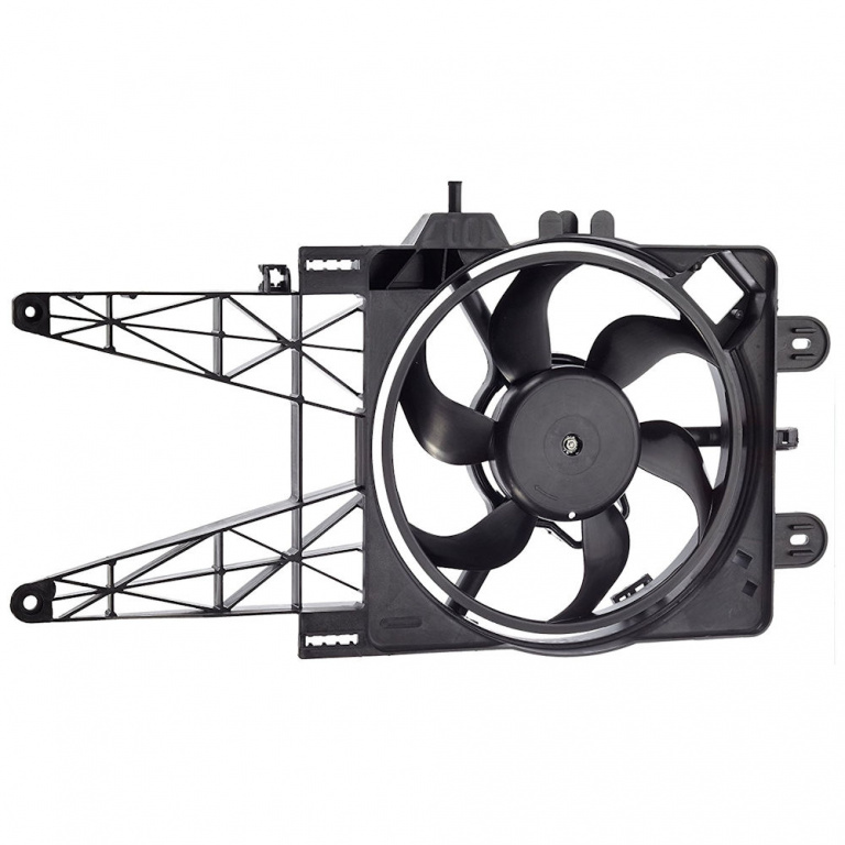 GMV radiator electroventilator Fiat Punto (188), 07.1999-2010, Motorizare 1, 2 16v Benzina, tip climatizare fara AC, cutie M/A, dimensiune 315mm, cu 2 pini, tip Valeo, plastic, Aftermarket